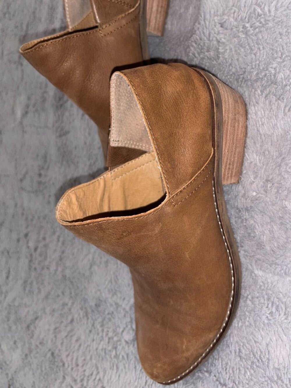 Lucky Brand Fausst Cognac Brown Leather Ankle Booties 8M
